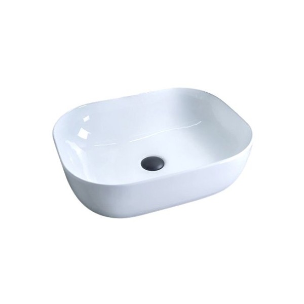 Накладная раковина GID Geometrico D1302 50 глянцевая белая, прямоугольная, фаянс