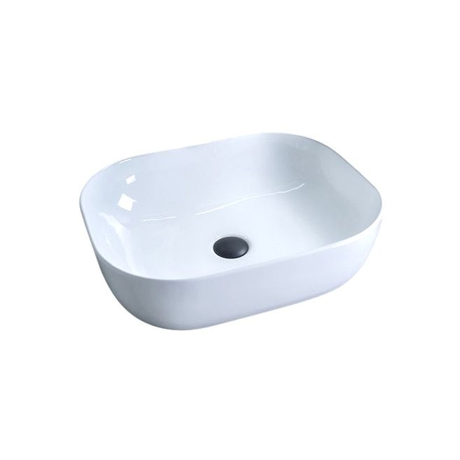 Накладная раковина GID Geometrico D1302 50 глянцевая белая, прямоугольная, фаянс