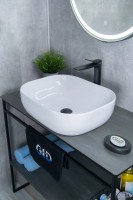 Накладная раковина GID Geometrico D1302 50 глянцевая белая, прямоугольная, фаянс