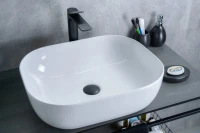 Накладная раковина GID Geometrico D1302 50 глянцевая белая, прямоугольная, фаянс