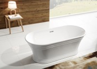 Акриловая ванна BelBagno BB402-1700-790 без опоры 170x80 см, отдельностоящая, белая, овальная, со сливом-переливом