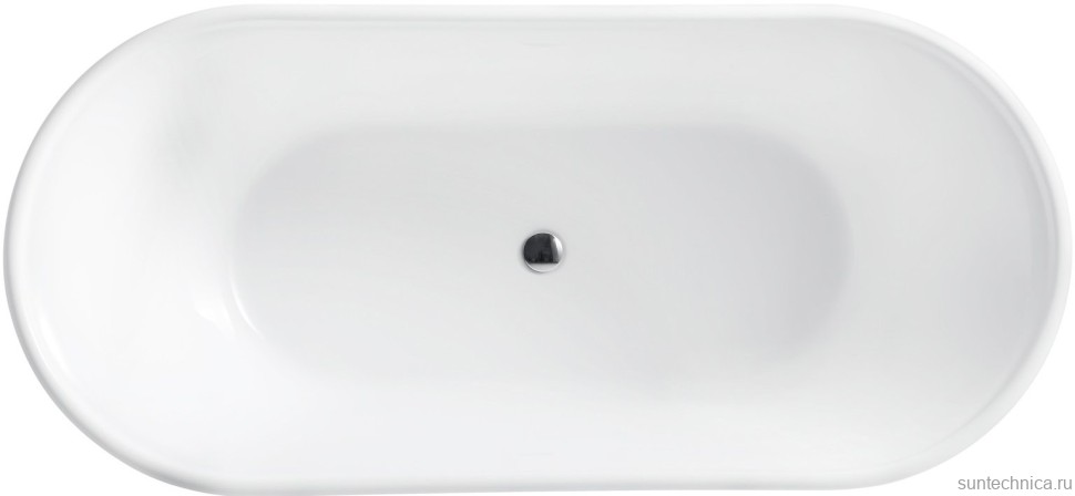 Акриловая ванна BelBagno BB402-1700-790 без опоры 170x80 см, отдельностоящая, белая, овальная, со сливом-переливом