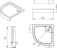 Душевой уголок Esbano ESR-8015 90х90 см, профиль хром, стекло рифленое
