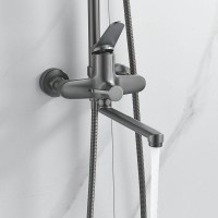 Душевая стойка Shevanik S6236T оружейная сталь