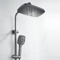 Душевая стойка Shevanik S6236T оружейная сталь