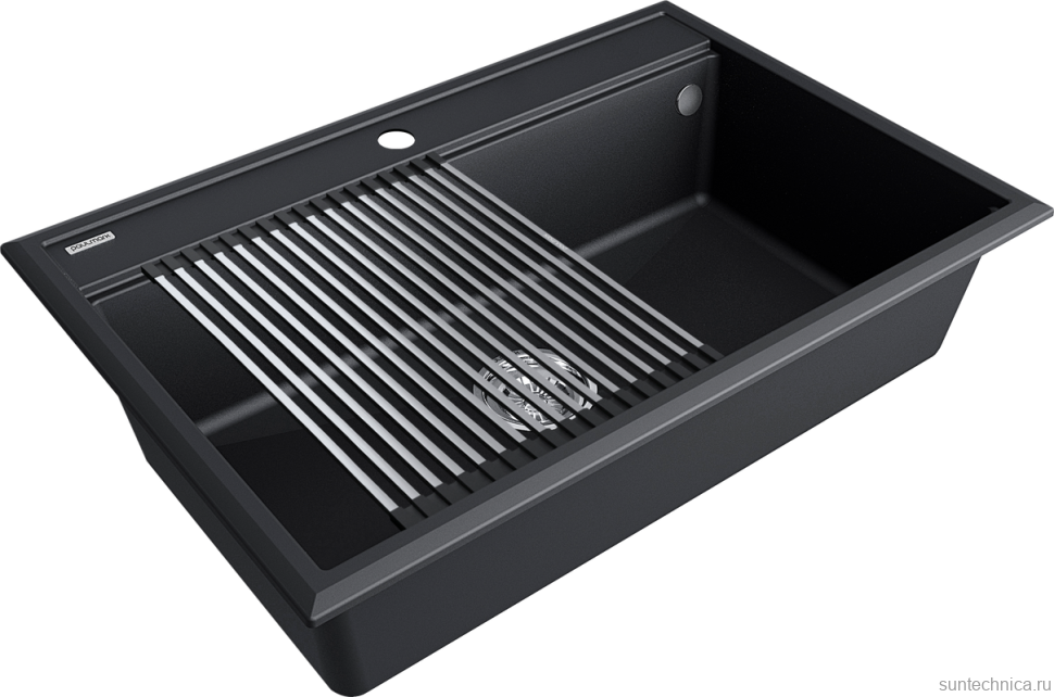 Комплект Мойка Paulmark Stepia + Step PM117551-AN+R375-BS антрацит + Измельчитель KUCHENSTERN Muhle