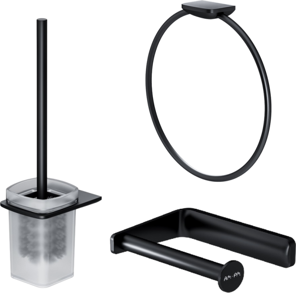 Набор Полотенцедержатель AM.PM Inspire 2.0 A50A34422 кольцо + Ершик Inspire V2.0 A50A33422 + Держатель A50A34122 черный