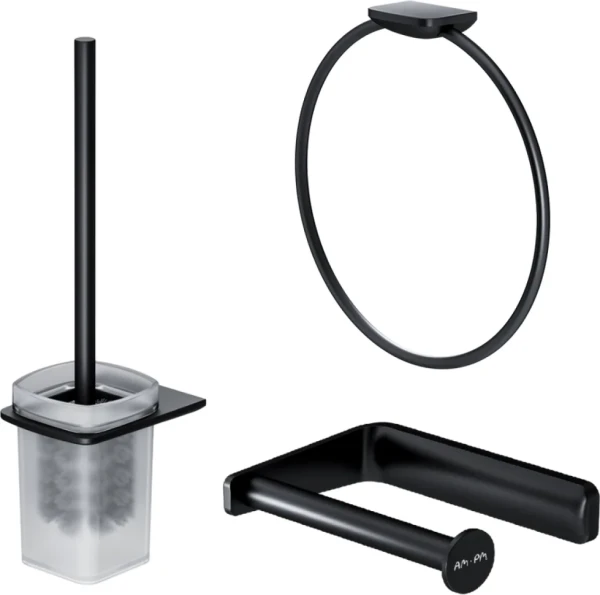 Набор Полотенцедержатель AM.PM Inspire 2.0 A50A34422 кольцо + Ершик Inspire V2.0 A50A33422 + Держатель A50A34122 черный