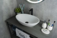 Накладная раковина GID Lago Wm9021 52 матовая белая, овальная, фаянс