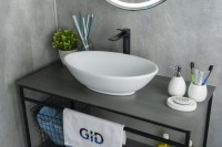 Накладная раковина GID Lago Wm9021 52 матовая белая, овальная, фаянс