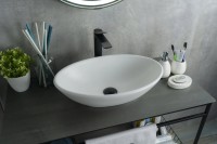 Накладная раковина GID Lago Wm9021 52 матовая белая, овальная, фаянс