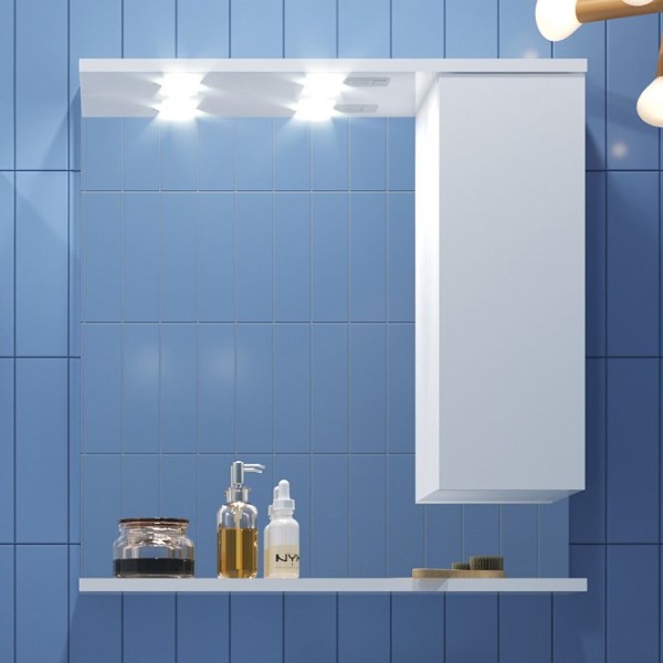 Зеркало 1MarKa Кода Лайт 65 белый глянец