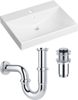 Комплект Раковина Lavinia Boho Bathroom Sink 33311012 + Донный клапан Wellsee Drainage System 182134000 хром + Сифон 182102000 хром
