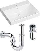 Комплект Раковина Lavinia Boho Bathroom Sink 33311012 + Донный клапан Wellsee Drainage System 182134000 хром + Сифон 182102000 хром