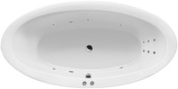 Акриловая ванна Excellent Lumina WAEX.LUM19.LINE 190x95 см, отдельностоящая, с гидромассажем, белая, овальная, с каркасом, со сливом-переливом