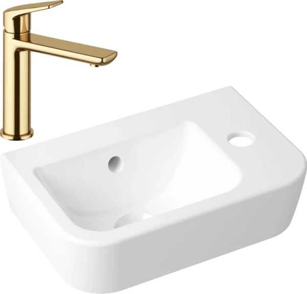 Комплект Раковина маленькая Lavinia Boho One 33310001R + Смеситель Wellsee ICON! for life 182303000 золото