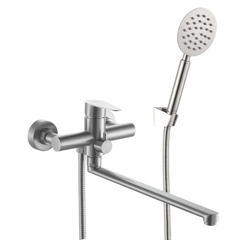 Смеситель с длинным изливом для ванны Fashun A52215N сатин