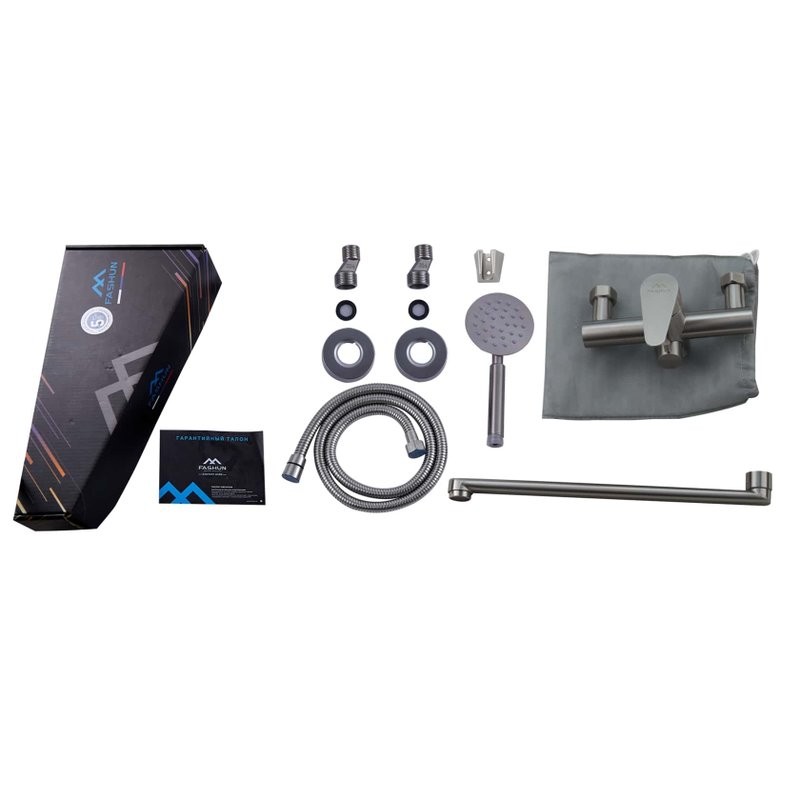 Смеситель с длинным изливом для ванны Fashun A52215N сатин