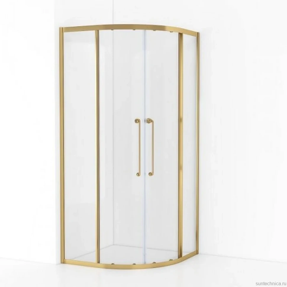 Душевой уголок Cezares Relax RELAX-304-R-2-100-C-BORO 100x100, профиль брашированное золото