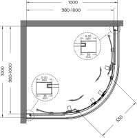 Душевой уголок Cezares Relax RELAX-304-R-2-100-C-BORO 100x100, профиль брашированное золото