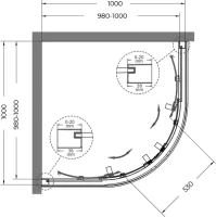 Душевой уголок Cezares Relax RELAX-304-R-2-100-C-BORO 100x100, профиль брашированное золото