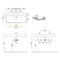 Раковина подвесная Catalano Premium 0221000001 100х47 глянцевая белая, прямоугольная