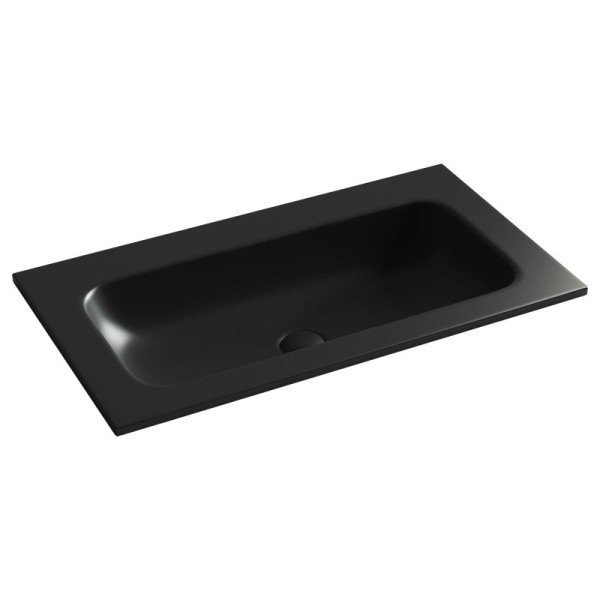 Накладная раковина Ceramicanova Grace прямоугольная без отверстия под смеситель черная матовая 81 см CN7012MBwx
