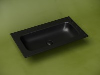 Накладная раковина Ceramicanova Grace прямоугольная без отверстия под смеситель черная матовая 81 см CN7012MBwx