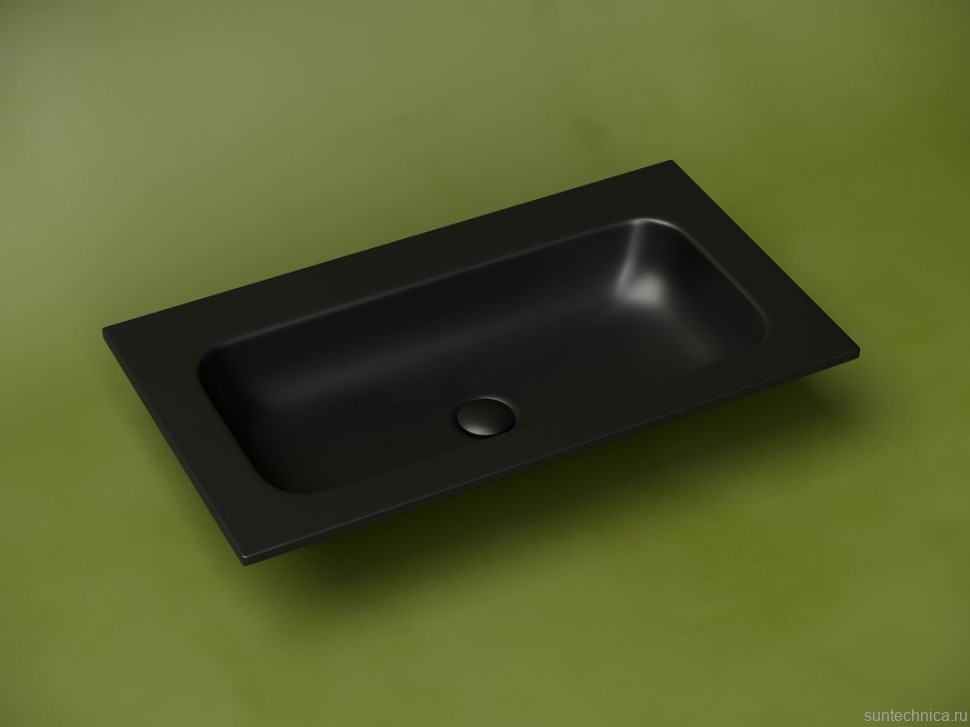 Накладная раковина Ceramicanova Grace прямоугольная без отверстия под смеситель черная матовая 81 см CN7012MBwx