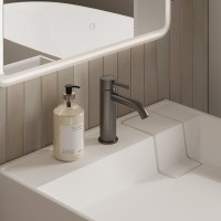 Раковина над стиральной машиной Ceramicanova Quattro 60 глянцевая белая, квадратная, искусственный камень, с комплектом кронштейнов