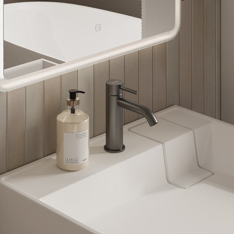 Раковина над стиральной машиной Ceramicanova Quattro 60 глянцевая белая, квадратная, искусственный камень, с комплектом кронштейнов