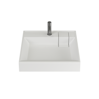 Раковина над стиральной машиной Ceramicanova Quattro 60 глянцевая белая, квадратная, искусственный камень, с комплектом кронштейнов