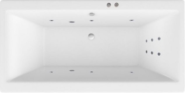 Акриловая ванна Excellent Pryzmat Slim WAEX.PRY16S.LINE 160x75 см, встраиваемая, с гидромассажем, белая, с каркасом, со сливом-переливом