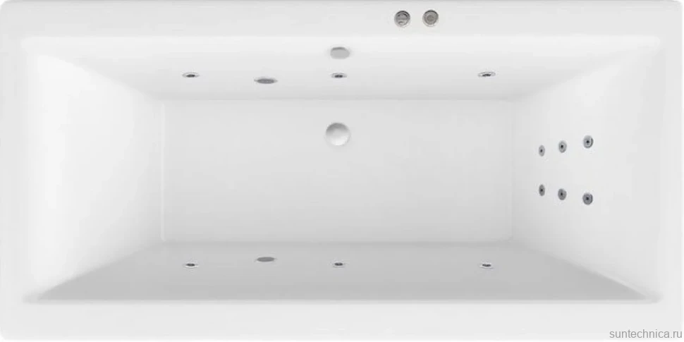 Акриловая ванна Excellent Pryzmat Slim WAEX.PRY16S.LINE 160x75 см, встраиваемая, с гидромассажем, белая, с каркасом, со сливом-переливом