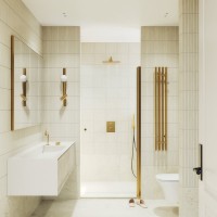 Душевая дверь в нишу Maybahglass MGD-809-3 90 см, профиль золото, стекло прозрачное