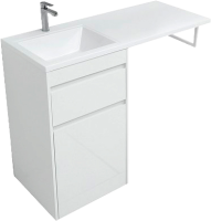 Тумба с раковиной Aquanet Токио 58 1 ящик, с бельевой корзиной L