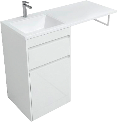 Тумба с раковиной Aquanet Токио 58 1 ящик, с бельевой корзиной L