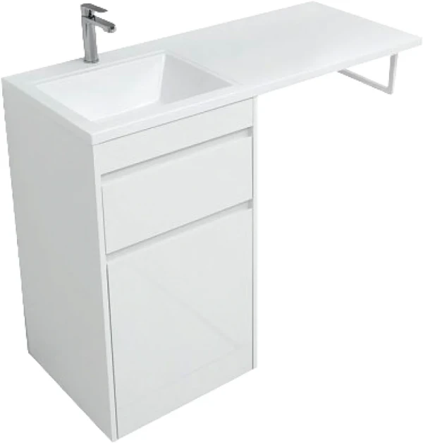 Тумба с раковиной Aquanet Токио 58 1 ящик, с бельевой корзиной L