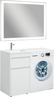 Тумба с раковиной Aquanet Токио 58 1 ящик, с бельевой корзиной L