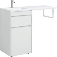 Тумба с раковиной Aquanet Токио 58 1 ящик, с бельевой корзиной L