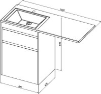 Тумба с раковиной Aquanet Токио 58 1 ящик, с бельевой корзиной L