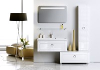 Мебельная раковина Aqwella 5 stars Инфинити 80 накладная, белая, прямоугольная, искусственный мрамор