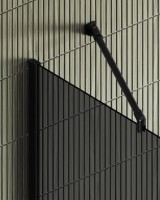 Душевая перегородка Maybahglass MGD-681-6ш 109 см, профиль черный, стекло графит