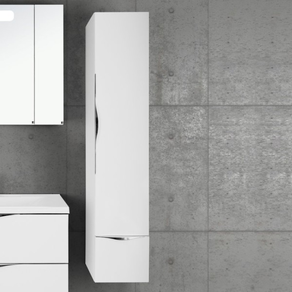 Шкаф пенал для ванной Vod-Ok Марко 30 R, 1 дверь, 1 ящик, белый