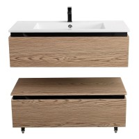 Тумба с раковиной Cezares Slider 100 подвесная, 2 ящика, дуб тангент