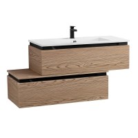 Тумба с раковиной Cezares Slider 100 подвесная, 2 ящика, дуб тангент