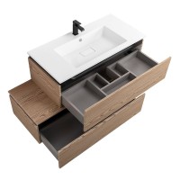 Тумба с раковиной Cezares Slider 100 подвесная, 2 ящика, дуб тангент