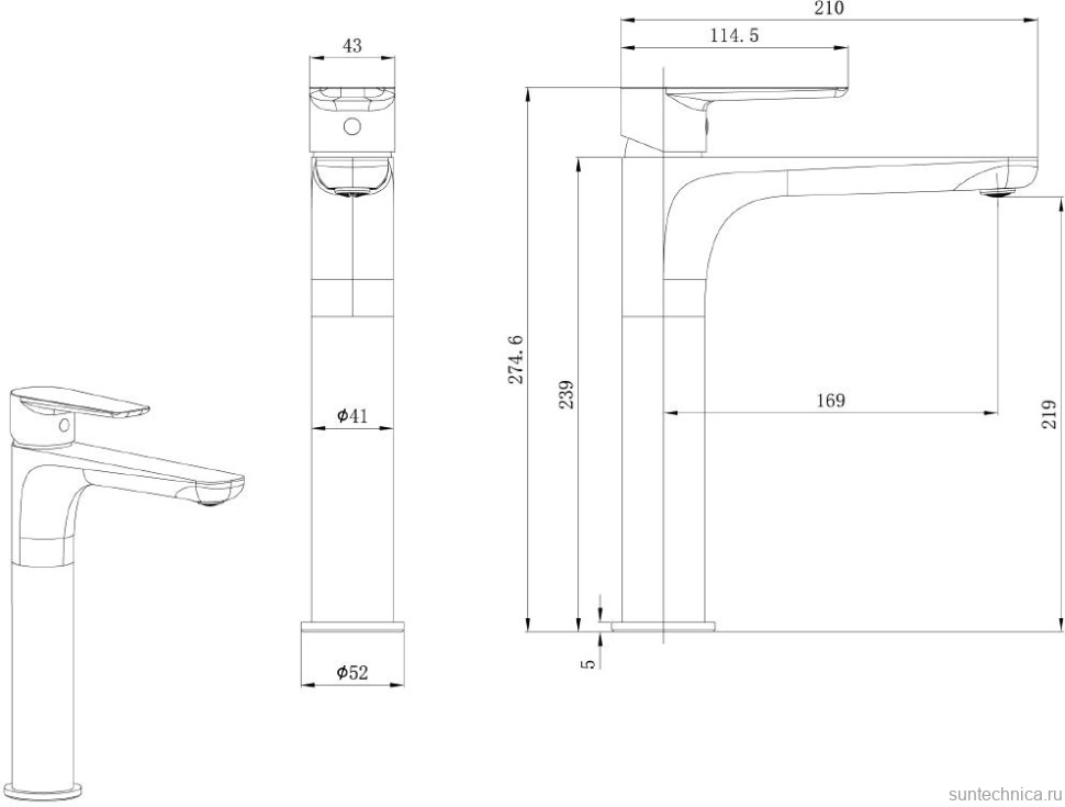 Смеситель для раковины Allen Brau Eclipse 5.E1A02-00 хром