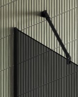 Душевая перегородка Maybahglass MGD-705-6у 69 см, профиль черный, стекло графит