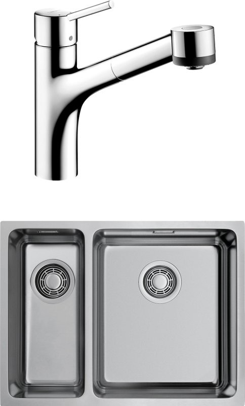 Комплект Мойка Omoikiri TADZAVA 58-2-U/IF R + Смеситель Hansgrohe Talis S 32841000